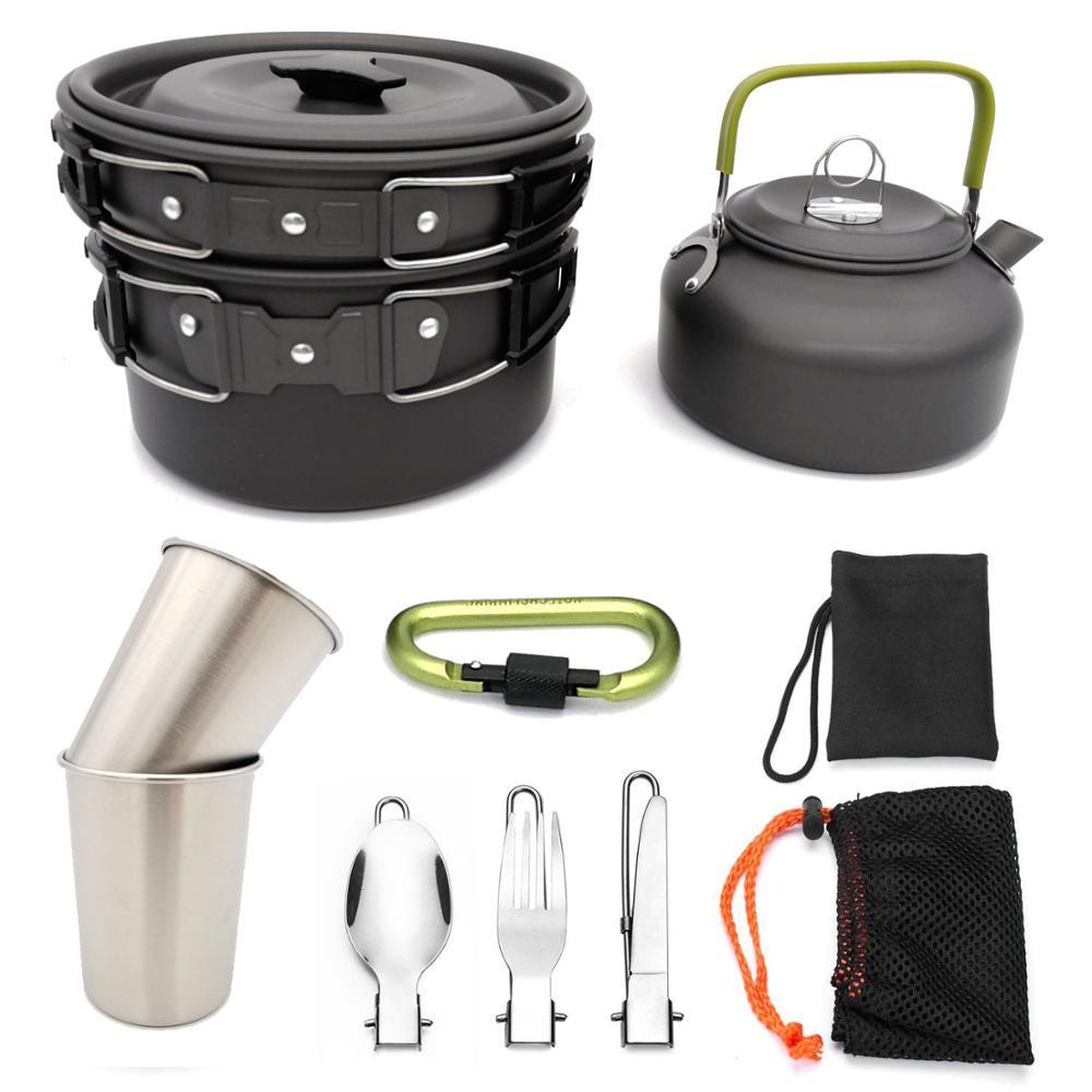 Outdoor Camping Cookware Travel Tableware Cutlery Utensils Hiking Picnic Camping Cookware Set