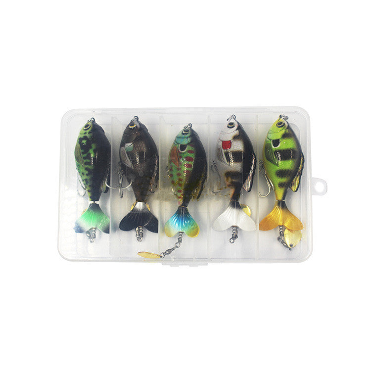 5piece Top Mounted Spinning Tail Fishing Lure Set