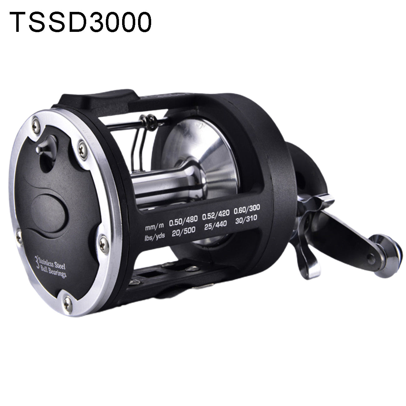 Trolling Fishing Reel Saltwater Right Hand Sea Bait Casting Fishing Reel Black