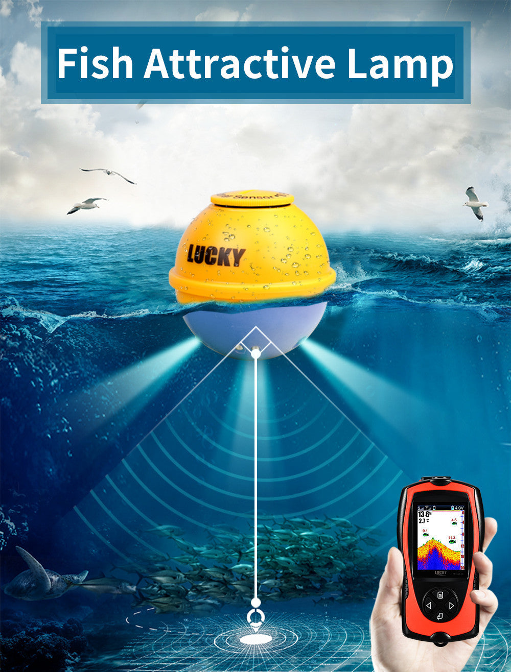 Color Screen Sonar Wireless Fish Finder Visual HD