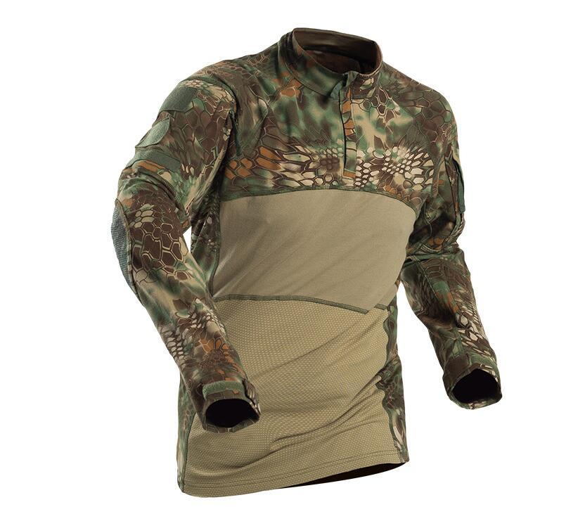 Tactical Shirt Long Sleeve Top Camo Airsoft Outdoor Sports Combat Shirt