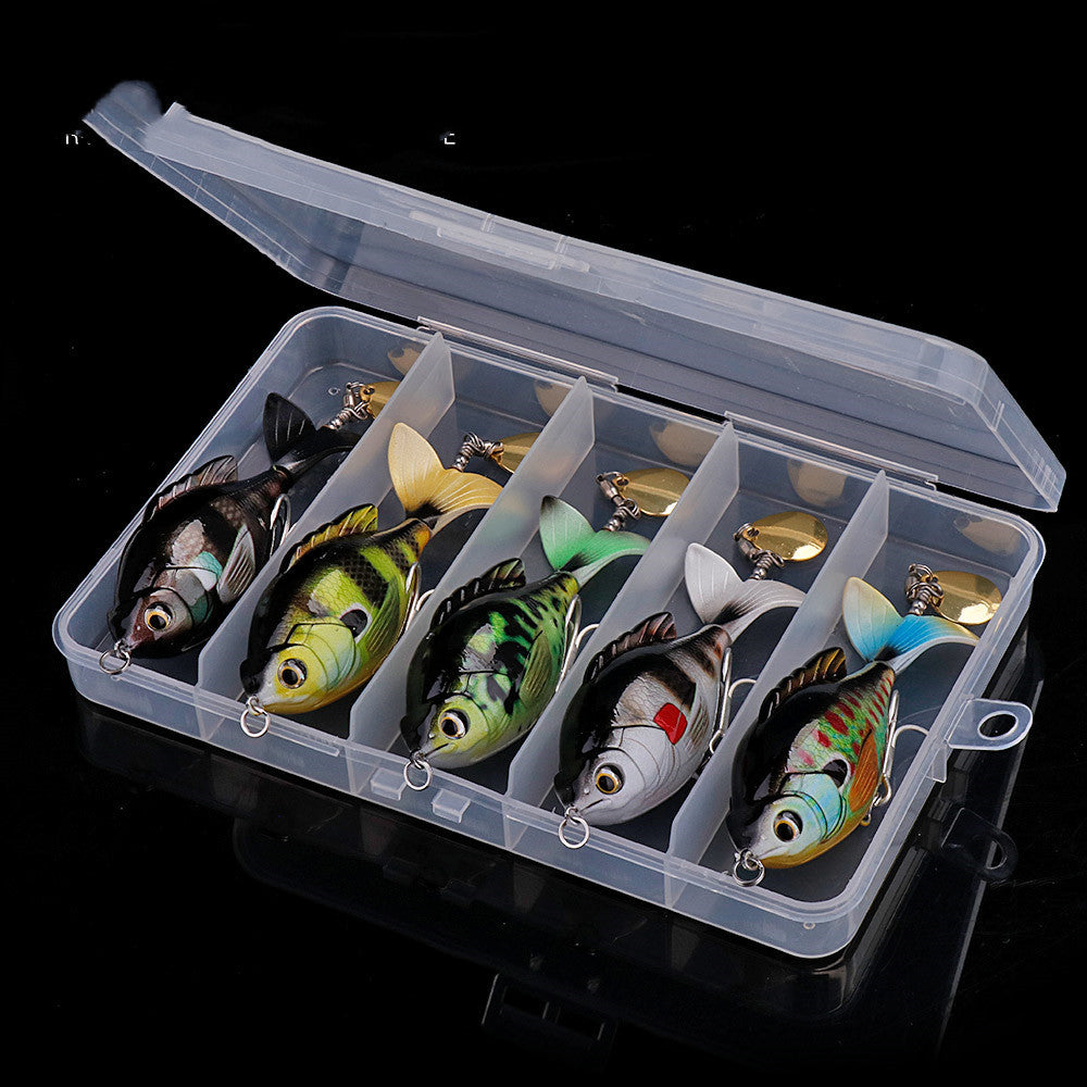 5piece Top Mounted Spinning Tail Fishing Lure Set